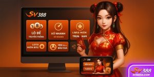 Giao diện sảnh xổ số SV388 hiện đại, đa dạng hình thức cược